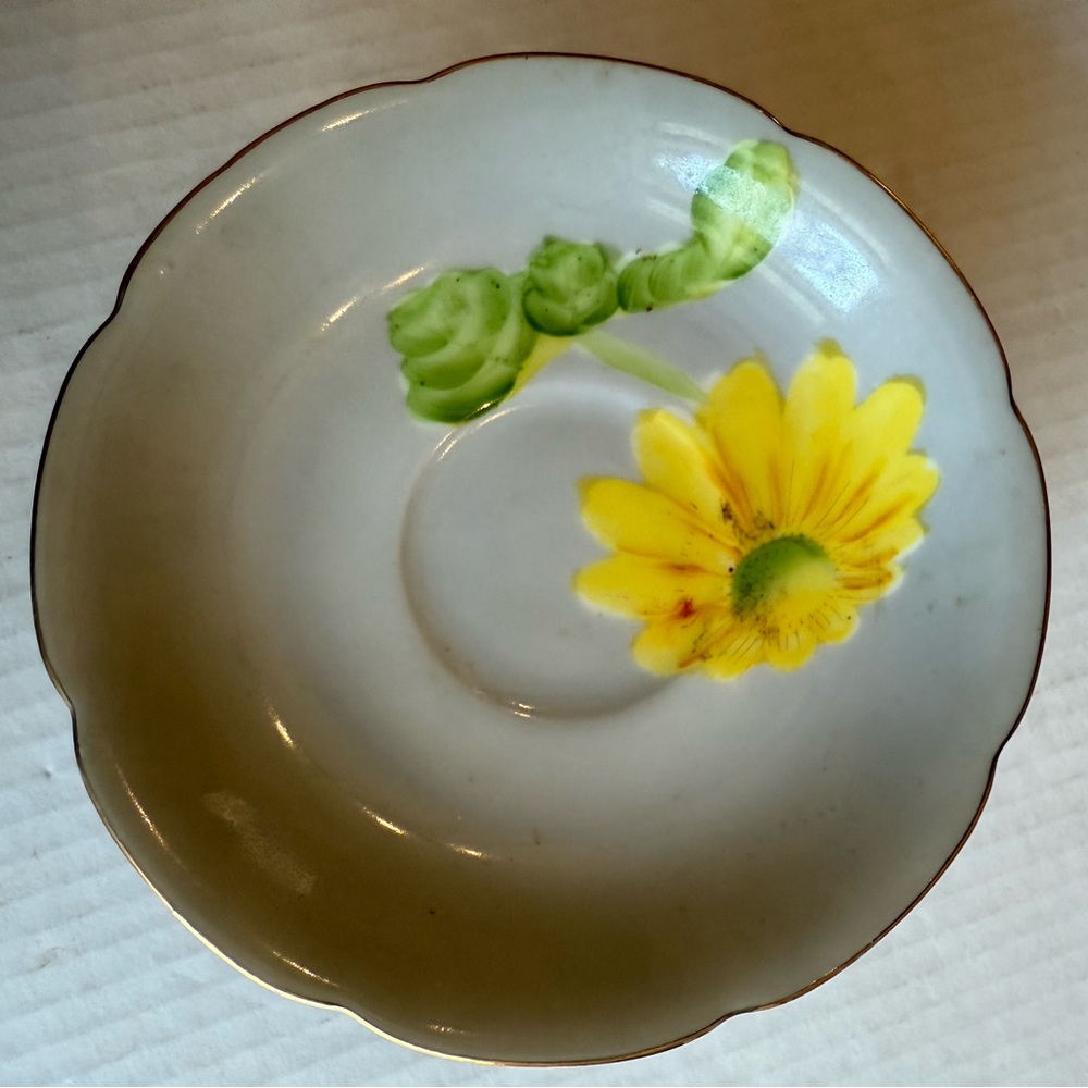 Charming vintage saucer on a crystal pedestal